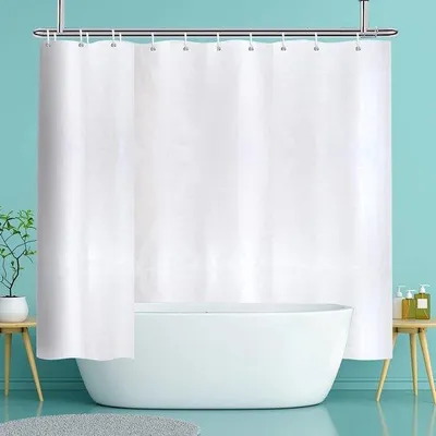 Produktbild von Duschtürvorhang 240x200cm weiß Anti-Schimmel Polyester waschbar breit