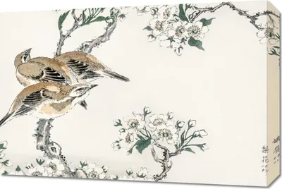 Image de Image 60 x 40 cm « Wiesensternchen », Kashu japonais vintage pour le salon