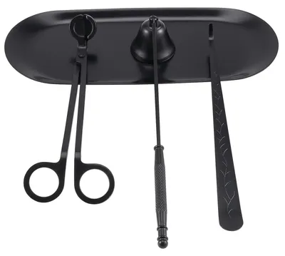 4-in-1 Kerzenpflegeset aus Edelstahl, schwarz