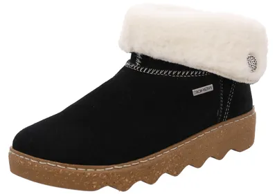Produktbild von Rohde Damen Hausschuh geschlossen Leder Stiefelette warm gefüttert Foggia 6128, Größe:40 EU, Farbe:Schwarz