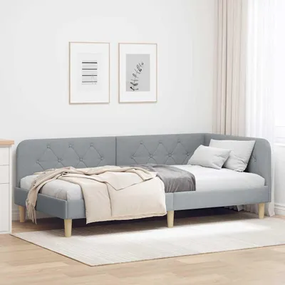 Produktbild von Maison Exclusive - Eckbettgestell Hellgrau 90 x 190 cm Stoff