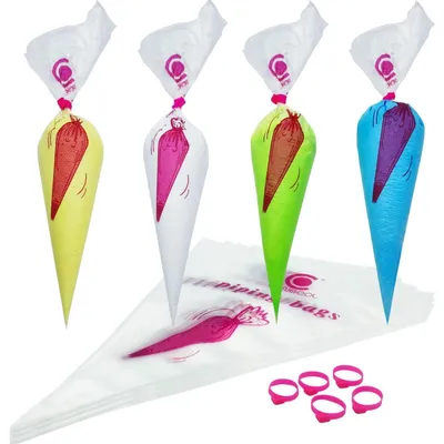 Image de Sacs de pâtisserie jetables, grande taille, 100 pièces, 41 cm, résistants à la déchirure, surface texturée