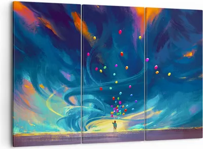 Produktbild von Bild auf Leinwand - Leinwandbild - Abstraktion Ballon - 105x70cm - Wand Bild - Wanddeko - Leinwanddruck - Bilder - Kunstdruck - Wanddekoration - Leinwand bilder - Wandkunst - CE105x70-3714