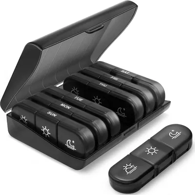 Produktbild von Pillendose 7 Tage 3 Fächer Medikamentenbox für Unterwegs BPA-frei