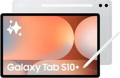 Produktbild von Samsung Galaxy Tab S10+ Tablet, 256 GB, 12 GB RAM, 5G, 31.5 cm (12.4 Zoll), Android, Platinsilber, mit S Pen, Tastatur Cover & Galaxy AI Unterstützung, Robustes Armor-Aluminium-Gehäuse mit IP68-Zertifizierung