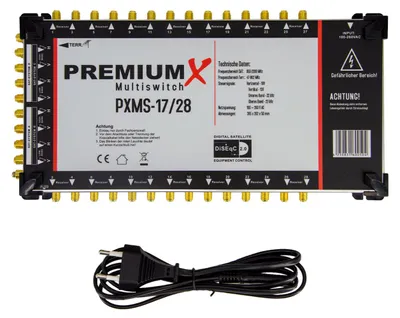 Produktbild von PremiumX PXMS 17/28 Multischalter mit Netzteil Multiswitch 4 SAT für 28 Teilnehmer