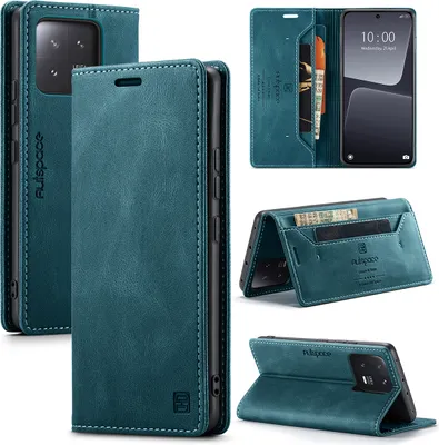 Image de Xiaomi 13 Case, RetroPolyuréthaneLeather Case, Stand and Protective Case for Xiaomi 13 blue