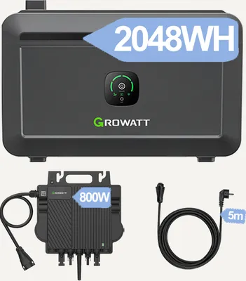 Produktbild von Growatt NOAH 2000 Batterie mit Growatt NEO-800M-X 800W Mikro-Wechselrichter, Balkonkraftwerk All-in-One Lösung