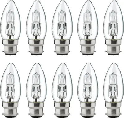 Produktbild von 10 x Luminizer  Halogen Leuchtmittel C35 Kerze 42W = 55W B22 klar dimmbar warmweiß