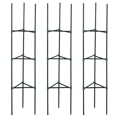 Produktbild von Outsunny Pflanzengitter 3er-Set, Pflanzenhalter für Kletterpflanzen, Stahl, Grün