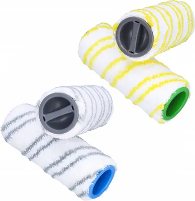 Image de 4 pièces Set de rouleaux pour Kärcher FC7 FC5 FC3 FC3D Nettoyeur de sol électrique 2.055-007.0/2.055-006.0 (2x jaune + 2x gris)