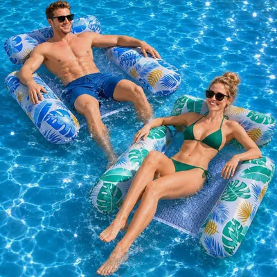 Produktbild von Luftmatratze 4-in-1, für Pool, 2 Stück, aufblasbar, Wasserselbst-Hängematte für Erwachsene