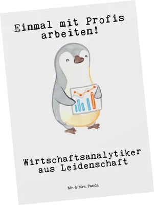 Produktbild von Mr. & Mrs. Panda Postkarte Wirtschaftsanalytiker Leidenschaft - Weiß - Geschenk, Postkarten, Grußkarte, Ansichtskarte, Fotokarte, Ansichtskarten