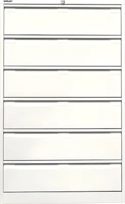 Produktbild von Bisley Karteischrank, dreibahnig DIN A5, 6 Schubladen, Farbe reinweiß