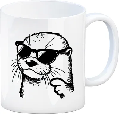 Produktbild von Cooler Otter mit Sonnenbrille Kaffeebecher