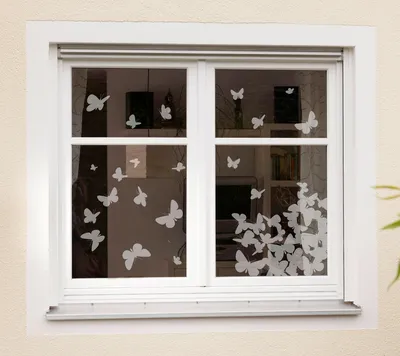 Produktbild von Komar Window-Sticker "Schmetterlinge", grau, 31 x 31 cm; 16004