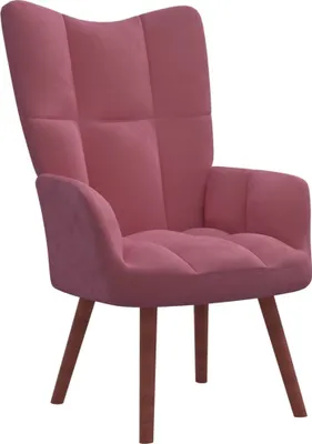Image de The Living Store fauteuil inclinable en velours rose