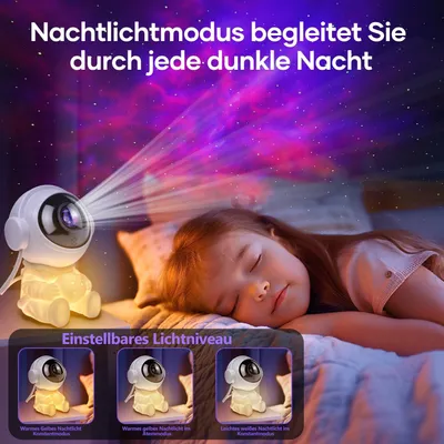 Produktbild von Astronauta gwiaździste niebo projektor dzieci lampka nocna astronauta galaktyka gwiazda projektor mgławica lampa dla dorosłych prezent dekoracja pokoju sufit projekcja
