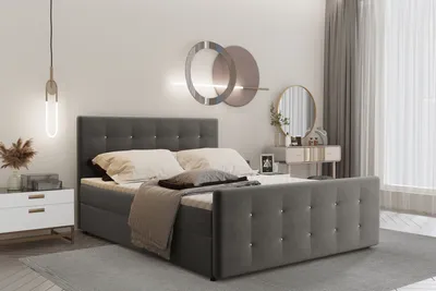 Produktbild von Kaiser Möbel Boxspringbett 140x200 mit bettkasten und matratze+topper, Schlafzimmerbett AMOR Dunkelbraun