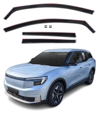Obrázok produktu pre GP veterné deflektory pre Ford Explorer EV od roku 2023 4 ks LSE GP dažďové deflektory, čierne, tónované, aerodynamické, jednoduchá montáž, upevnenie pomocou klipov