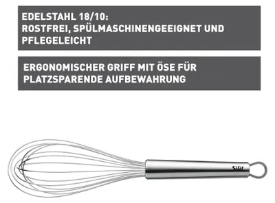 Imagen del producto de SILIT Classic Line, batidor de varillas para nieve, 29 cm, acero inoxidable