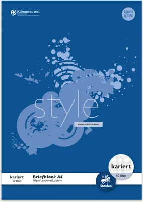 Image de Staufen® style 608742020 Bloc-notes - A4, 50 feuilles, 70 g/qm, quadrillé 5 mm