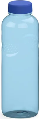 Produktbild von Trinkflasche Carve 'Refresh' 1L - BPA frei und auslaufsicher Wasserflasche für Schule, Sport und Freizeit - transparent-blau/blau