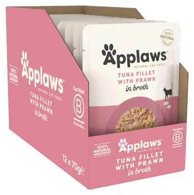 Obrázek produktu pro Applaws Cat Na Tuňákovi A Tichomořských Krevetách 12X70Gr