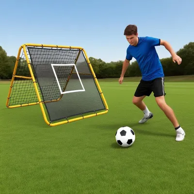 Imagen del producto de Multideportes Reboundernet Geel - 1,2 x 1,2 metros - Red de entrenamiento ajustable - Para béisbol y fútbol