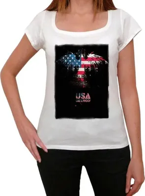 Produktbild von Damen Grafik T-Shirt Usa Weißkopfseeadler 2 – Usa Bald Eagle 2 – Öko-Verantwortlich Vintage Jahrgang Kurzarm Lustige Druck Geburtstag Geschenk Frau