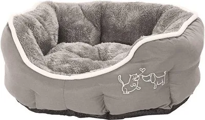 Immagine prodotto di Cuccia per cani e gatti Sammy di Dehner Lieblinge, ovale, circa 57 x 52 x 14 cm, poliestere, grigio