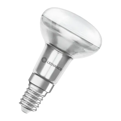 A studio shot of an LED light bulb against a white background.
