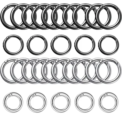 30 runde Karabinerhaken, Edelstahl, 20 mm, für Schlüsselanhänger