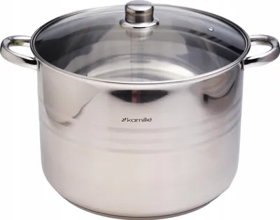 Obrázok produktu pre Vysoký hrniec s pokrievkou z ocele, 15,5 l, na plyn, indukciu, KAMILLE