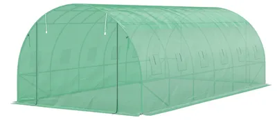 Immagine prodotto di Serra Outsunny, circa 6 x 3 x 2 m, serra in plastica con 12 finestre e porta a rullo