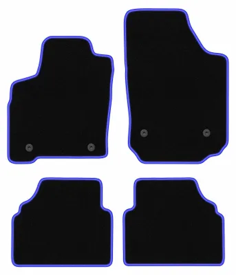 Image de Tapis de sol en moquette noir/bleu pour Opel Meriva A 2002-2010 4 pièces