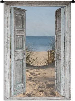 Produktbild von MuchoWow® Wandteppich Wandbehang Düne - Strand - Aussicht - Sommer 90x135 cm Tapisserie Dekoration Wandtuch - Baumwolle - Wandskulptur