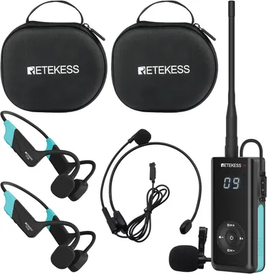 Produktbild von Retekess TT120 Unterwasserkommunikator, Knochenleitung, Schwimmkopfhörer, IP68 wasserdicht, 120M, (1 Sender 2 Empfänger)