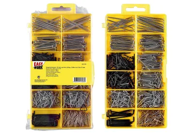 Obrázok produktu pre Súprava klincov Easy Work 12 rôznych, 20 - 50 mm, pozinkované a mosadzné (200 g)