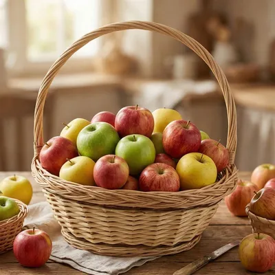 Produktbild von Bügelkorb "Zopfrand" groß, aus Weide, weiß, Blumenkorb