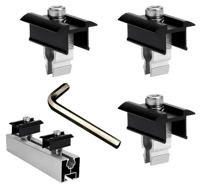 Produktbild von 3 Stück Mittelklemme Schwarz, Verstellbare Solarpanel Verbinder Modulklemmen, Solarmodul Halterung, Solar Photovoltaik Klemmen, Mittelklemme Montage PV Modul für gerahmte Modulhöhe 30mm-40mm