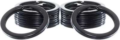 Productafbeelding van Sleutelringen Plat - Splijtringen Metaal - Sleutels Organiseren - Plat Split Ontwerp - 25mm Buiten Diameter - Zwart