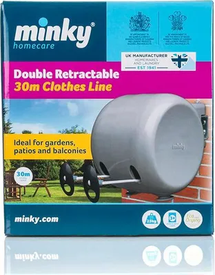 Produktbild von Minky Doppelte einziehbare Wäscheleine 2 x 15m WI230 (One Size) (One Colour)