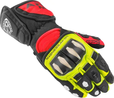 Image de Gants de moto Arlen Ness Sugello, rouge/noir/jaune, S