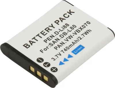 Image de Avizar, Batterie Li-ion Pentax D-Li88 740 mAh, Blanc