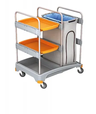 Splast Putzwagen mit Abfallsackhalter inkl. Abdeckung und mit 2 Ablageflächen Splast  TSZ-0014
