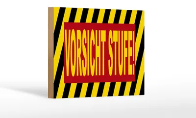 Produktbild von Holzschild Hinweis 18x12 cm Vorsicht Stufe Dekoration