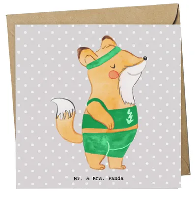 Produktbild von Mr. & Mrs. Panda Grußkarte Sportler Herz - Grau Pastell - Geschenk, anlasskarte, Klappkarte, Glückwunschkarte, doppelkarte, faltkarte
