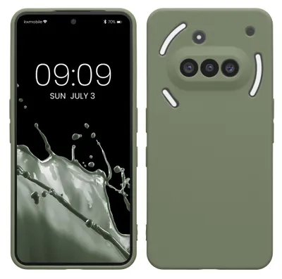 Produktbild von kwmobile Handyhülle für Nothing Phone 3a Hülle - weiches Handy Silikon Case - Schutzhülle Cover - Graugrün