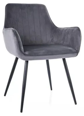Image de Chaise en velours "Apple Velvet" - Gris - l 57 x H 85 cm